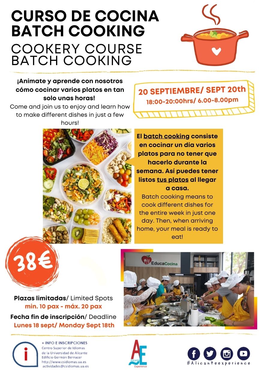 CURSO DE COCINA BATCH COOKING SEPT