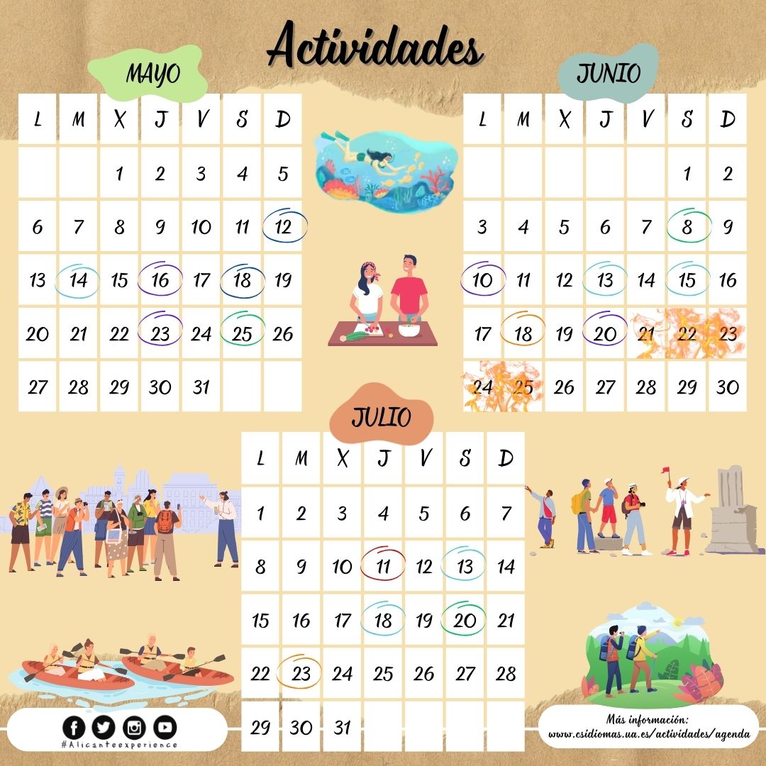 NUEVAS ACTIVIDADES MAYO, JUNIO Y JULIO