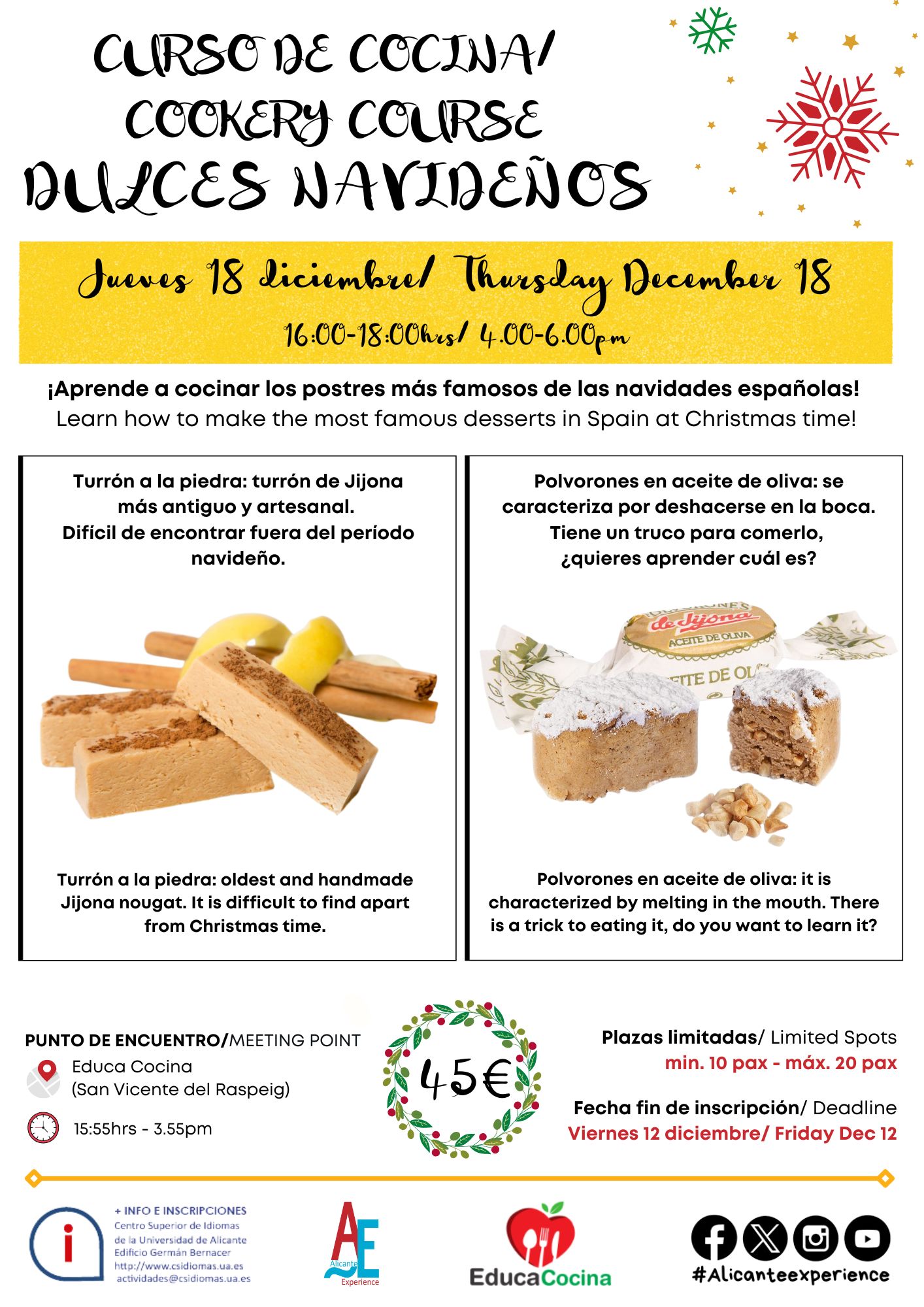 CURSO DE COCINA DULCES NAVIDEÑOS 2025